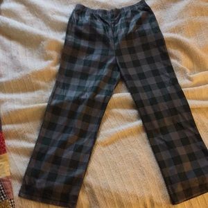 Soft green check boys pajama pants